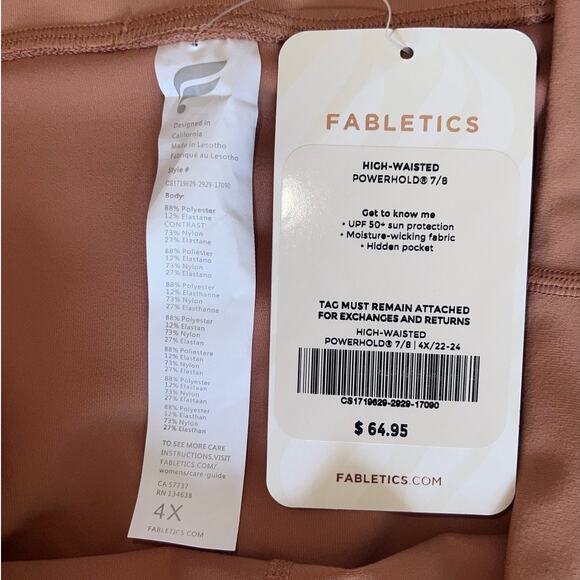 New Fabletics Powerhold High-Waisted 7/8 Legging size 4X - Picture 3 of 5